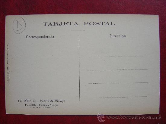 Postales: TOLEDO - PUERTA DE VISAGRA - Foto 2
