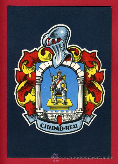 Postais: postal ciudad real, escudo , coleccion heraldica blasones de espa&ntilde;a, litografia, e9