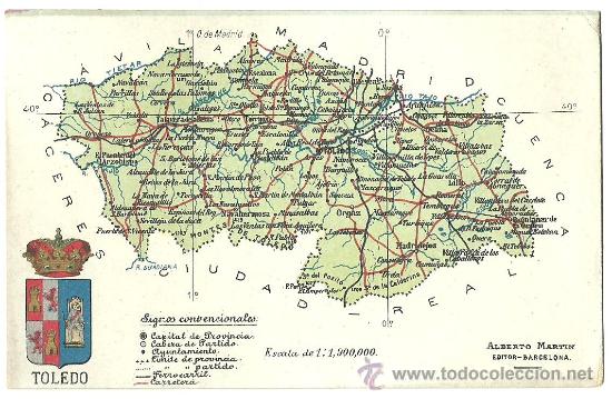 Postales: TARJETA POSTAL DE TOLEDO - MAPA - Foto 1