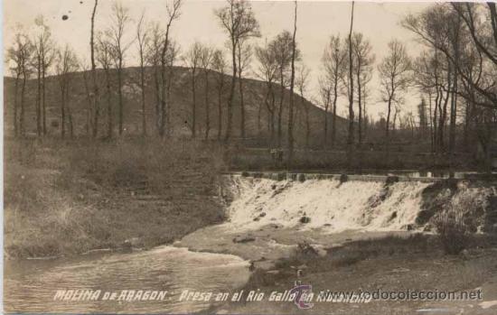 Postales: MOLINA DE ARAG&Oacute;N (GUADALAJARA).- PRESA EN EL RIO GALLO EN RIUCONCILLO