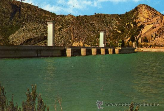 Cartes Postales: BUENDIA N&ordm; 6 PRESA Y EMBALSE GARC&Iacute;A GARRABELLA ESCRITA CIRCULADA SELLO