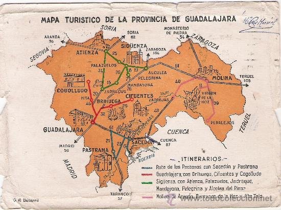 mapa turistico de guadalajara españa Mapa turistico de la provincia de guadalajara     Sold through 