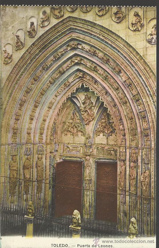 Postales: TOLEDO PUERTA DE LOS LEONES  SIN CIRCULAR - Foto 1