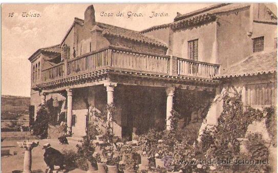 Postais: TARJETA POSTAL.TOLEDO. N&ordm; 16. CASA DEL GRECO, JARDIN. ED. ABELARDO LINARES.