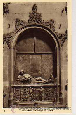 Postais: Guadalajara. Sig&uuml;enza. 3. Catedral. El Doncel. Ed. Arribas. Sin circular.