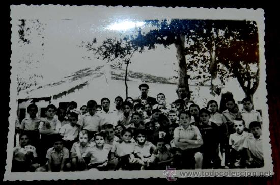 Postcards: ANTIGUA FOTOGRAFIA DE VILLAR DEL POZO (CIUDAD REAL), COLONIA INFANTIL, BALNEARIO, A&Ntilde;OS 50-60, MIDE 1