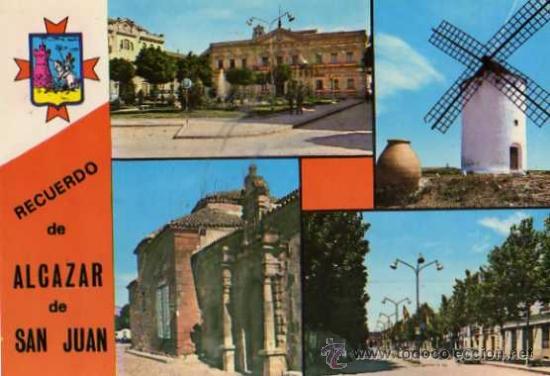 Postcards: ALCAZAR DE SAN JUAN N&ordm; 13 CORAZ&Oacute;N DE LA MANCHA GRANADOS ESCRITA SIN CIRCULAR A&Ntilde;O 1966