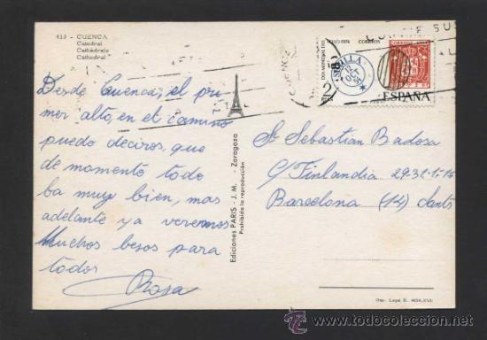 Postales: Cuenca. *Catedral*  Ed. Paris n&ordm; 413. Circulada - Foto 2