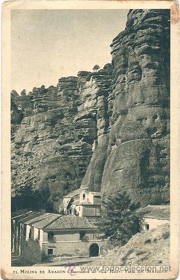 Postcards: 0957A -MOLINA DE ARAG&Oacute;N-BARRANCO DE LA HOZ VISTA DEL SANTUARIO-ED. ARA&Uacute;Z-HERGUETA-FOT LEOPOLDO-1937