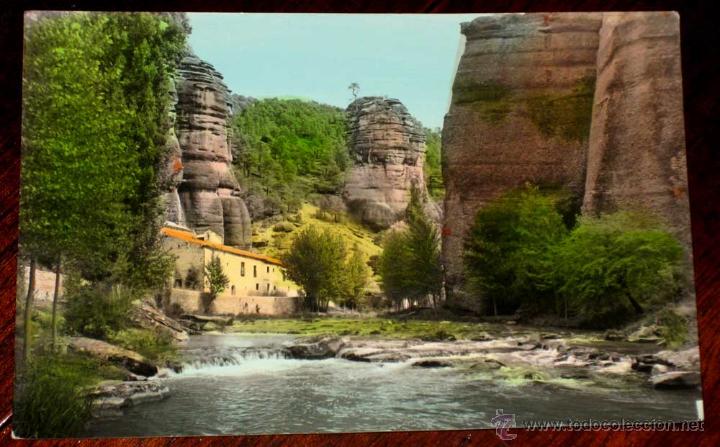 Postcards: ANTIGUA FOTO POSTAL COLOREADA DE MOLINA DE ARAGON - BARRANCO Y VIRGEN DE LA HOZ - ED. MONTA&Ntilde;ES - NO