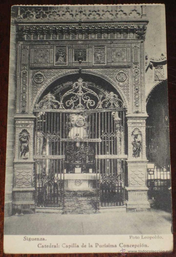 Postcards: ANTIGUA POSTAL PANORAMICA DE SIGUENZA - GUADALAJARA - CATEDRAL - NO CIRCULADA - ED. HAUSER Y MENET.
