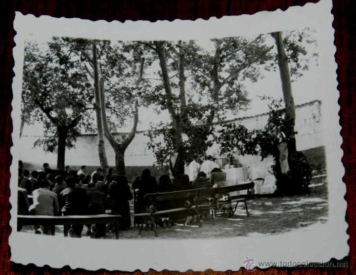 Postais: ANTIGUA FOTOGRAFIA DE VILLAR DEL POZO (CIUDAD REAL), COLONIA INFANTIL, BALNEARIO, A&Ntilde;OS 50-60, MIDE 8