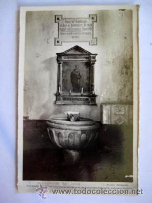 Postais: Antigua Postal : Pila donde fue bautizado Cervantes - ALCAZAR DE SAN JUAN. Ed L.Roisin n&ordm; 7