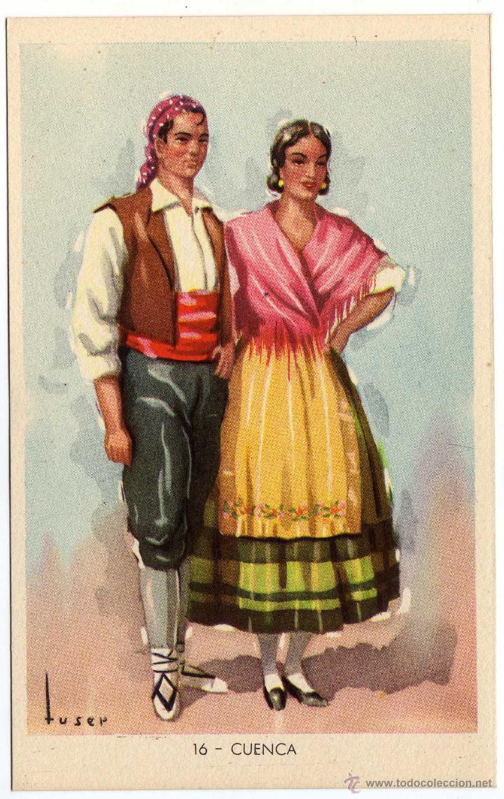 Postales: PRECIOSA POSTAL - CUENCA - PAREJA ATAVIADOS CON TIPICOS - TRAJE REGIONAL