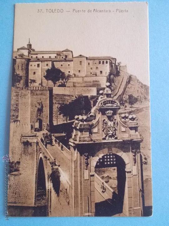Postais: ANTIGUA POSTAL DE TOLEDO.PUENTE DE ALCANTARA PUERTA