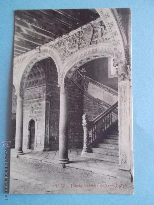 Postais: ANTIGUA POSTAL DE TOLEDO.ESCALERA DE SANTA CRUZ