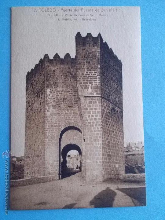 Postais: ANTIGUA POSTAL DE TOLEDO.PUERTA DEL PUENTE DE SAN MARTIN