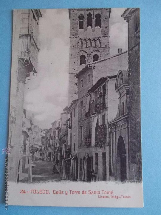 Postais: ANTIGUA POSTAL DE TOLEDO.CALLE Y TORRE DE SANTO TOME