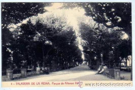 Postales: Toledo. Talavera de la Reina. nº4. Parque de Alfonso XIII. ed. J. del Camino. Fot Otero. Thomas.
