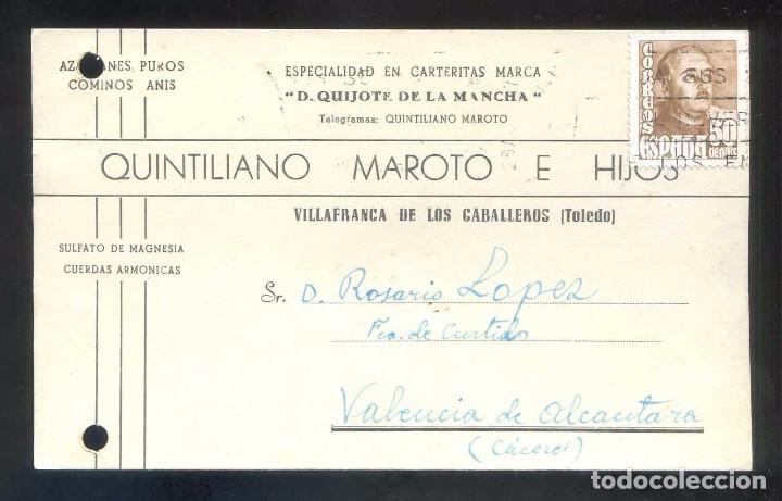 Postcards: Villafranca de los Caballeros. *Quintiliano Maroto e Hijos* Circulada 1957.