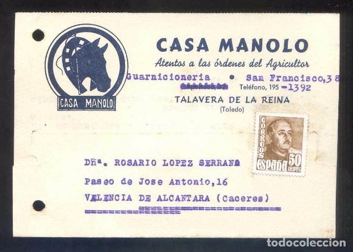 Postcards: Talavera de la Reina. TP comercial *Casa Manolo* Escrita.