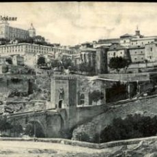Postales: TOLEDO – DOBLE – PUENTE DE ALCANTARA Y ALCAZAR - BLAS SANCHEZ DE ROJAS – 9 X 28. SC.. Lote 132936042