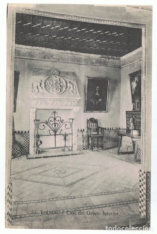 Postales: POSTAL TOLEDO CASA DEL GRECO INTERIOR - Foto 1