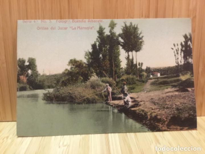 Postcards: ORILLAS DEL J&Uacute;CAR.&rdquo;LA MARMOLA&rdquo;. FOTO GR. BUEND&Iacute;A ALBACETE.