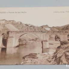 Postales: TARJETA POSTAL DE TOLEDO. PUENTE DE SAN MARTIN Nº 44 LINARES FOTOGRAFO. 1900, S/C