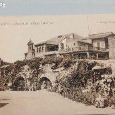 Postales: TARJETA POSTAL DE TOLEDO. ENTRADA DE LA CASA DEL GRECO Nº 49 LINARES FOTOGRAFO. 1900, S/C