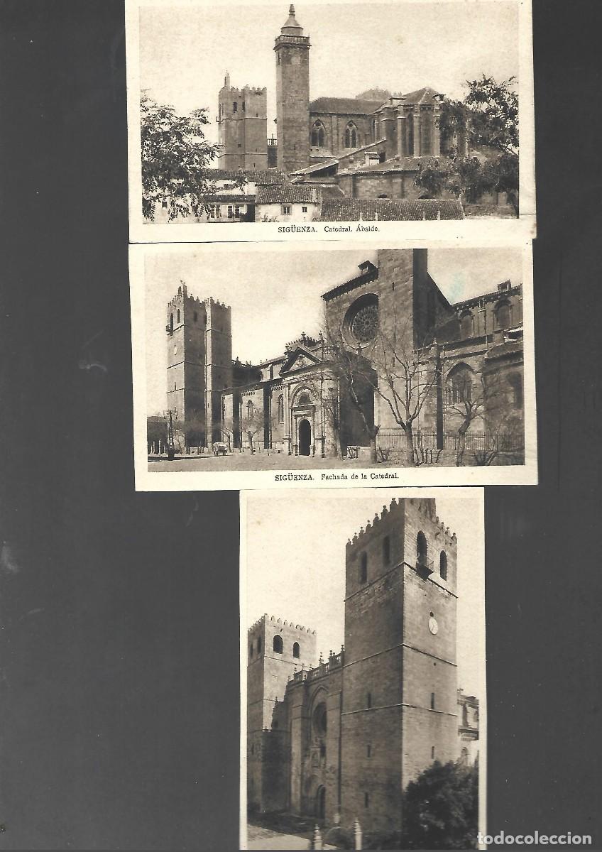 Postkarten: 3 postal antigua SIGUENZA, catedral: abside ,fachada , ,fachada , Arribas