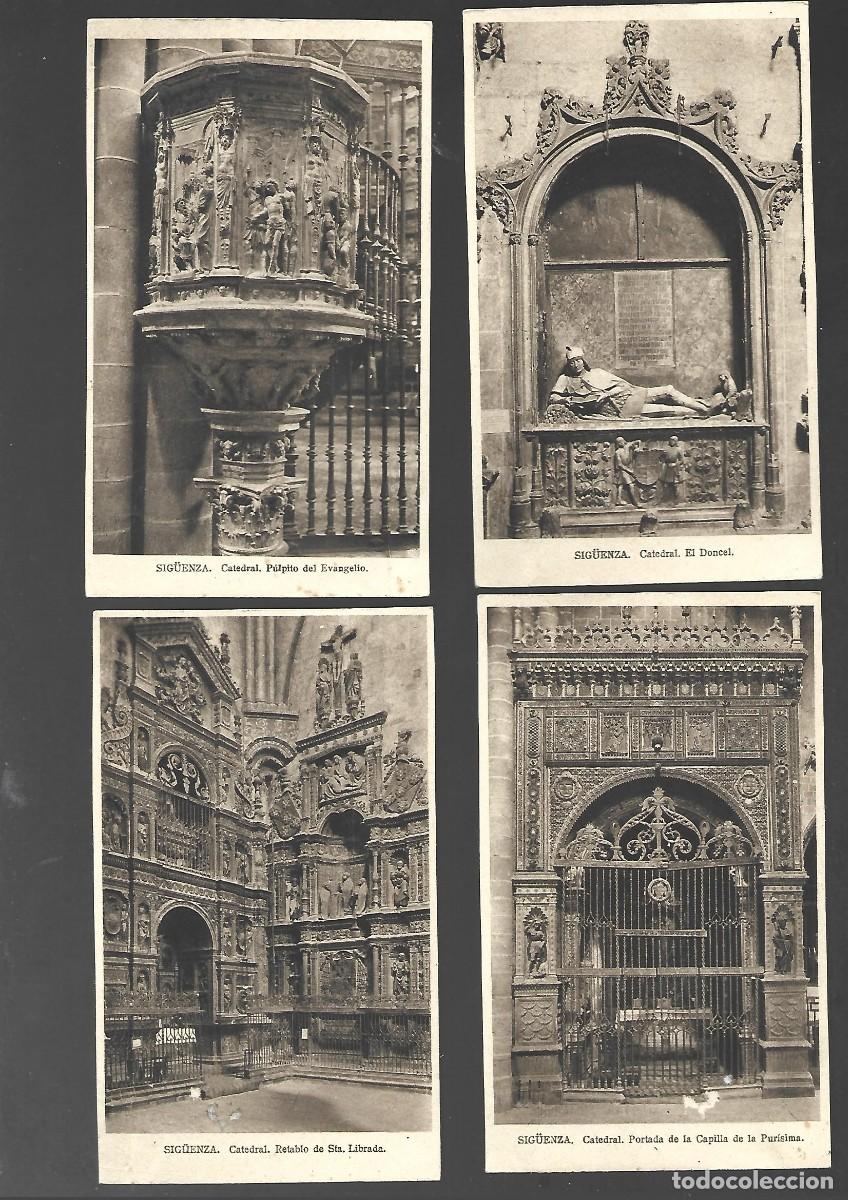 Postkarten: 4 postal antigua SIGUENZA, catedral retablo ,el doncel , pulpito, capilla , Arribas