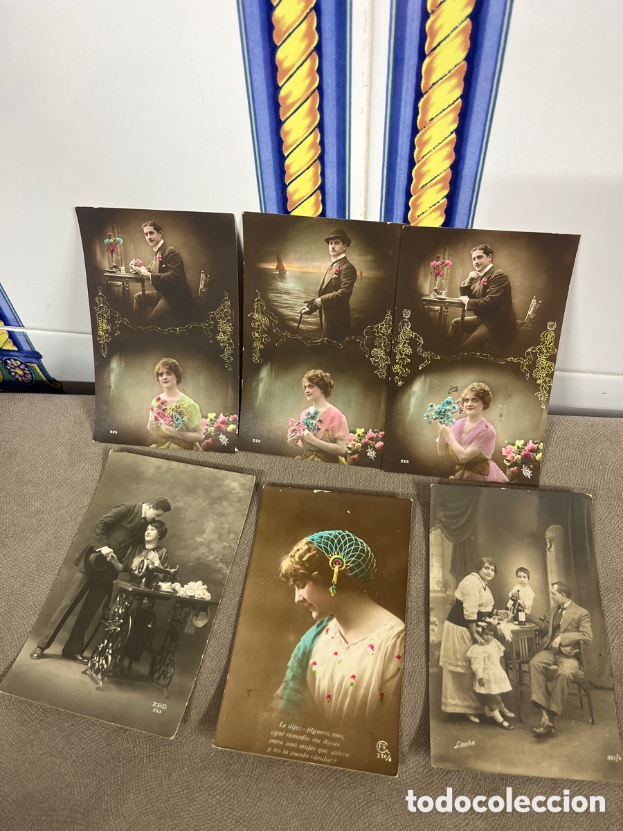 Postkarten: Lote de seis postales antiguas