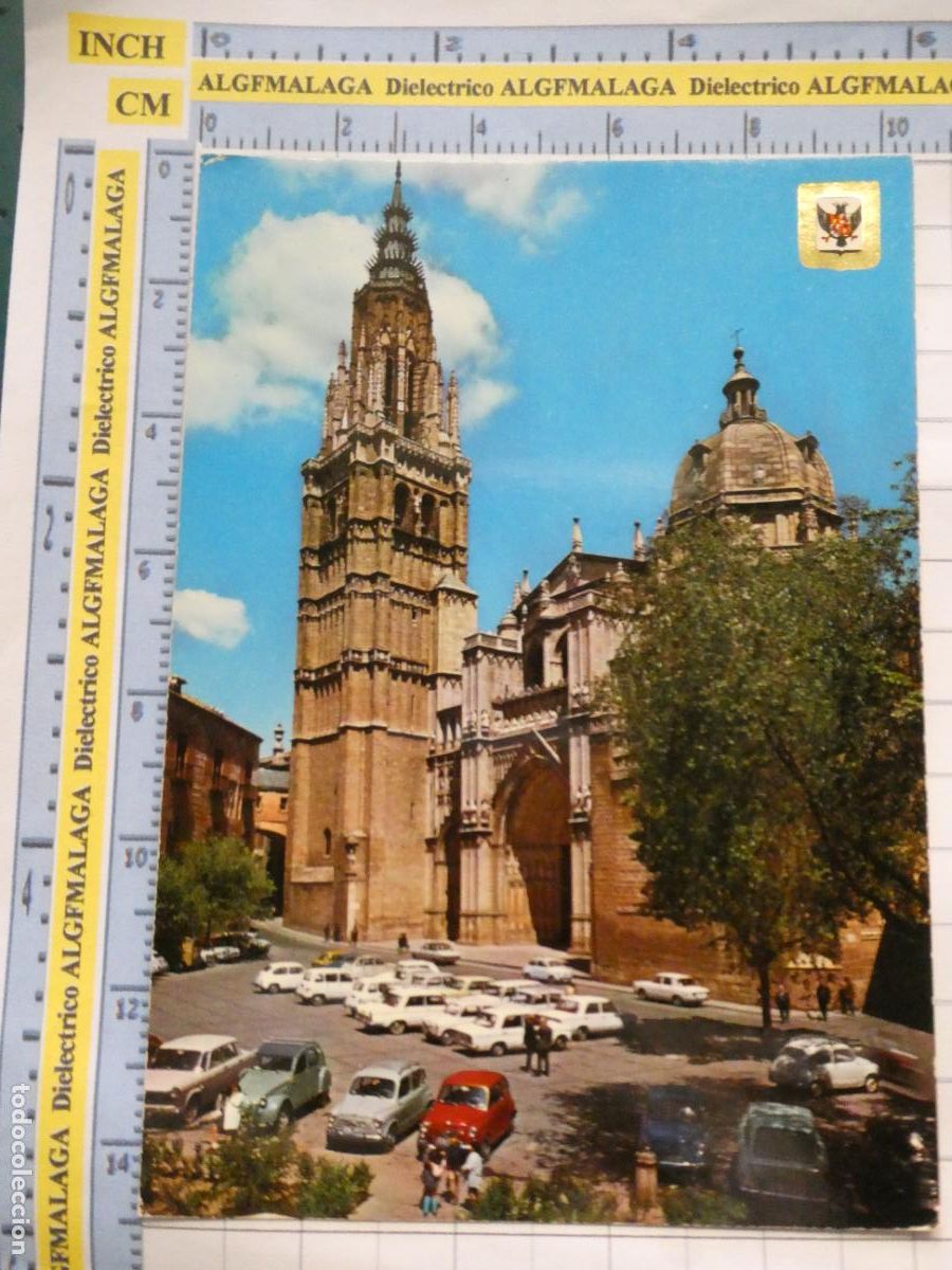 Postales: POSTAL DE TOLEDO. A&Ntilde;O 1972. TORRE DE LA CATEDRAL. COCHES SEAT 600. 35 ESCUDO ORO. 1680