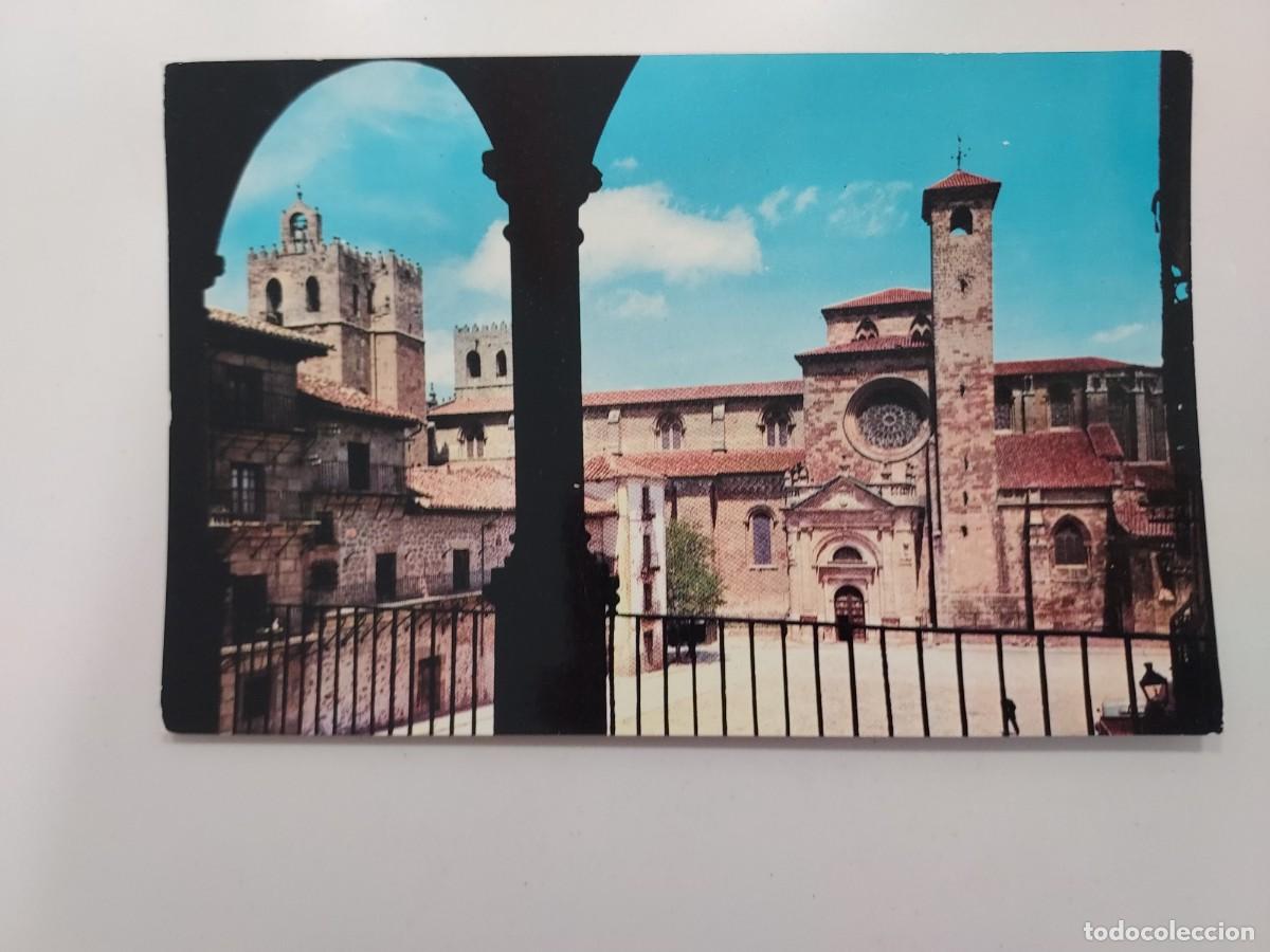 Cartes Postales: POSTAL SIG&Uuml;ENZA PLAZA MAYOR Y CATEDRAL. 1962. SIN CIRCULAR. GUADALAJARA