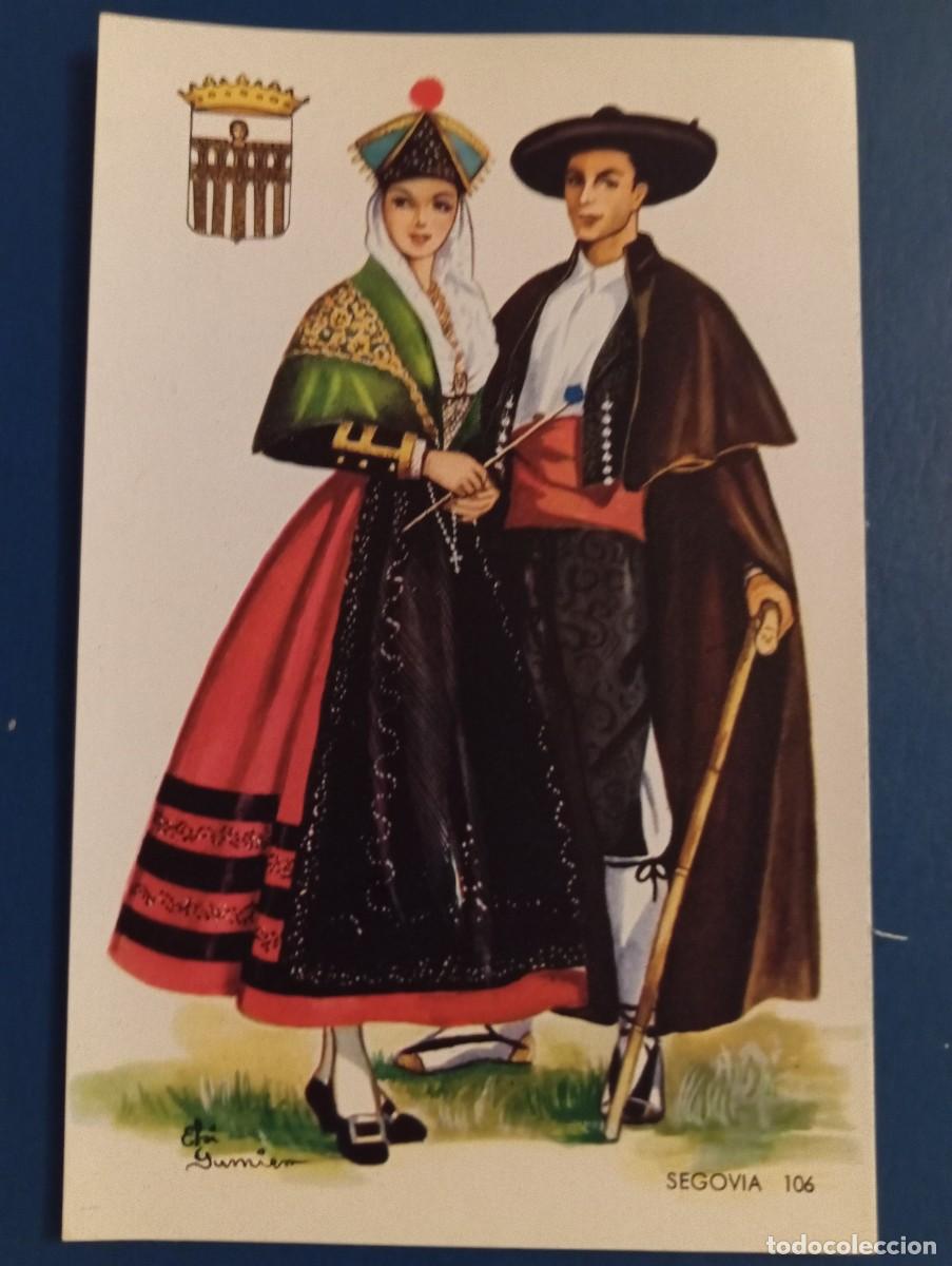 Postales: 1 POSTAL SIN USAR ** TRAJE TIPICO DE SEGOVIA ** N. 106. .F. MOLINA A&Ntilde;O 1959