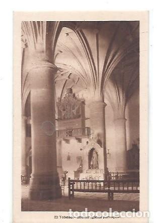Postales: ANTIGUA POSTAL EL TOBOSO INTERIOR IGLESIA PARROQUIAL FOTO BELDA ALBACETE