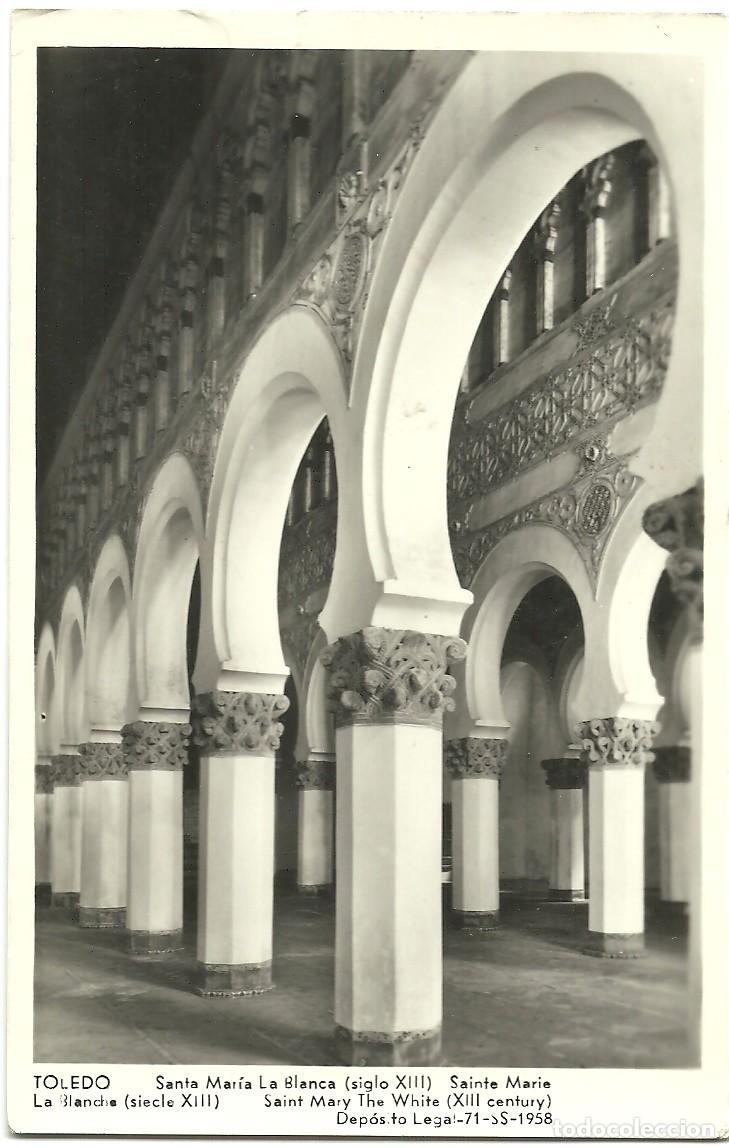 Postales: Toledo - Santa Maria la Blanca (siglo XIII) - Ed. Manipel