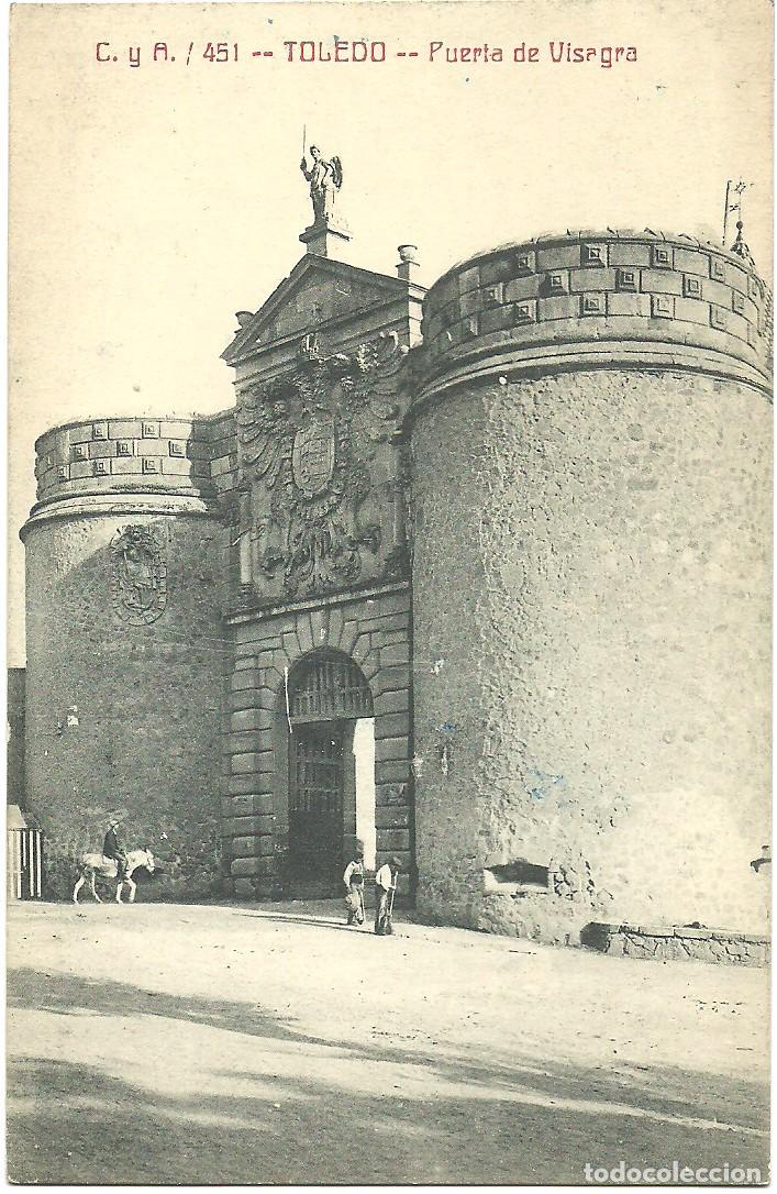 Postales: Toledo - Puerta de Visagra - Ed. Fototipia Castaneira y Alvarez