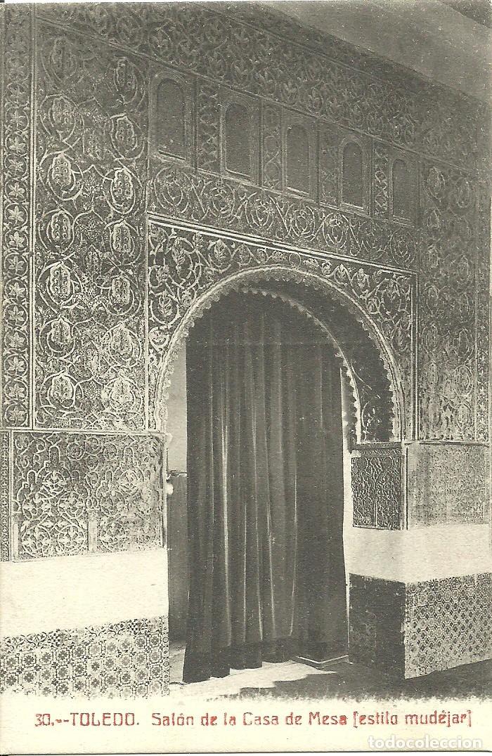 Postales: Toledo - Salon de la Casa de Mesa - estilo mudejar - Ed. Fototipia Castaneira y Alvarez