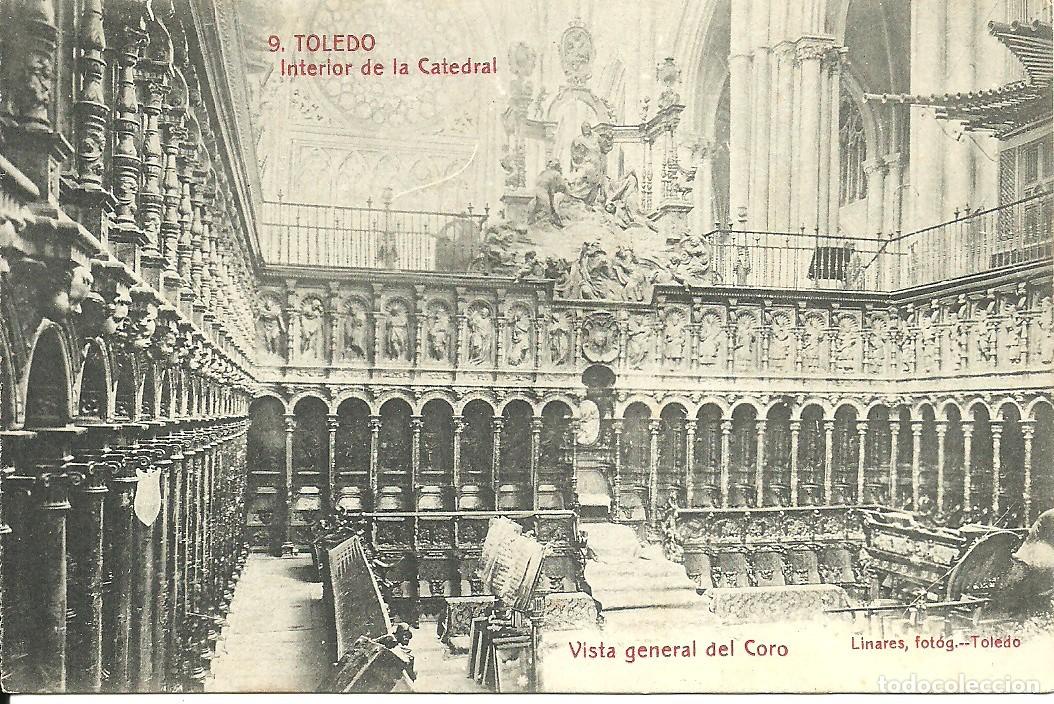 Postales: Toledo - Interior de la Catedral - Vista general del Coro - Ed. Linares Fotog. Toledo
