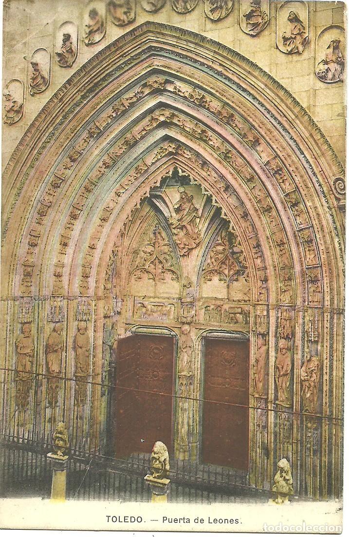 Postales: Toledo - Puerta de Leones - Ed. Abelardo Linares