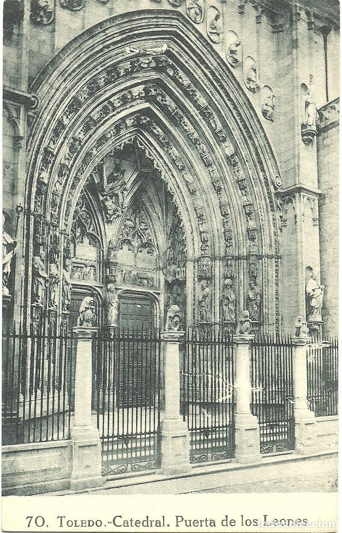 Postales: Toledo - Catedral - Puerta de los Leones - Ed. Grafos