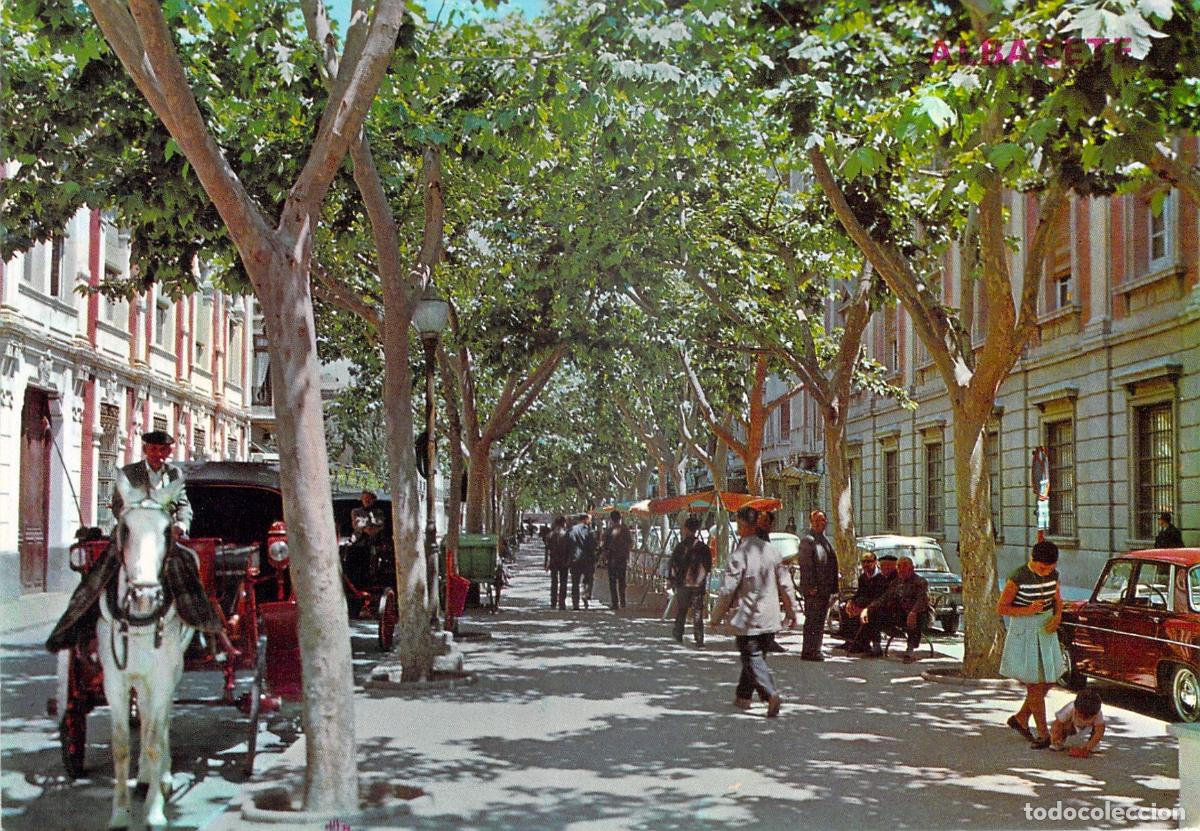 Postales: Postal de Albacete - Vista del Paseo de Jos&eacute; Antonio con Carruaje