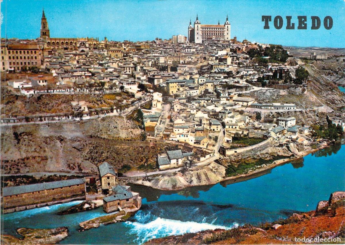 Postales: Postal de la Vista General de Toledo con el Alc&aacute;zar y el R&iacute;o Tajo