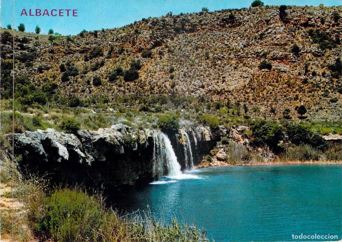 Postales: Postal de las Lagunas de Ruidera en Albacete, Paisaje con Cascada