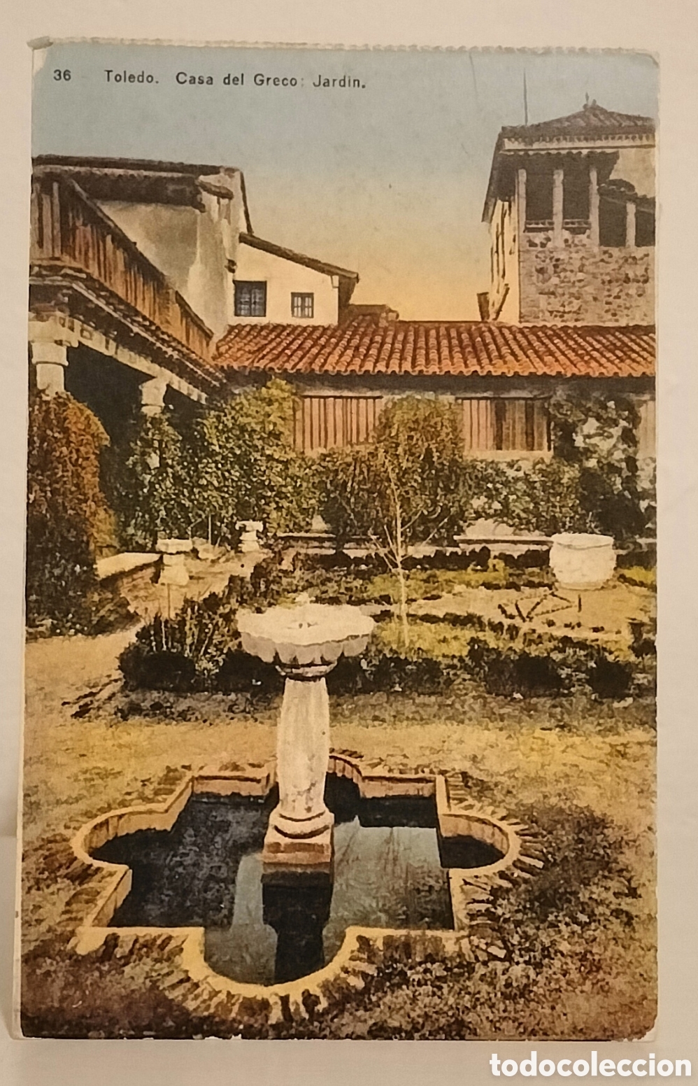 Postales: Toledo, jard&iacute;n casa del Greco