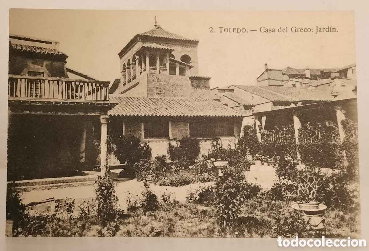 Postales: Toledo,casa del Greco, jard&iacute;n