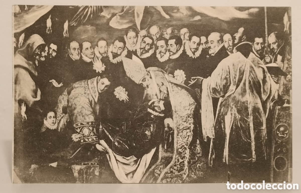 Postales: Toledo, entierro del Conde de Orgaz, detalle