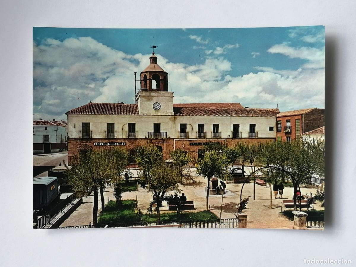 Postales: POSTAL 18350 NUEVA-VISTABELLA 1 VILLATOBAS TOLEDO PLAZA DE ESPA&Ntilde;A AYUNTAMIENTO CAJA DE AHORROS